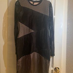BCBG Medium Black and Beige Dress